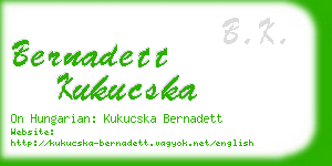 bernadett kukucska business card